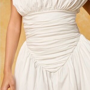 Elegant Strapless Cream Dress